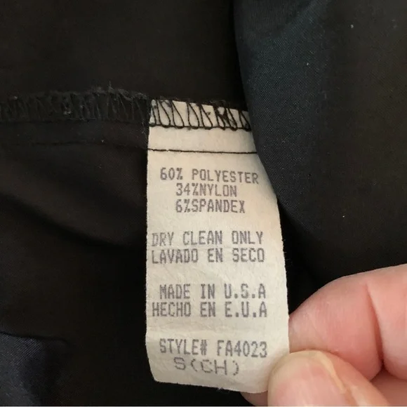 Vintage  90s Minimalist Black Dress Spaghetti Straps Midi Side Slit Size Small - Picture 11 of 11